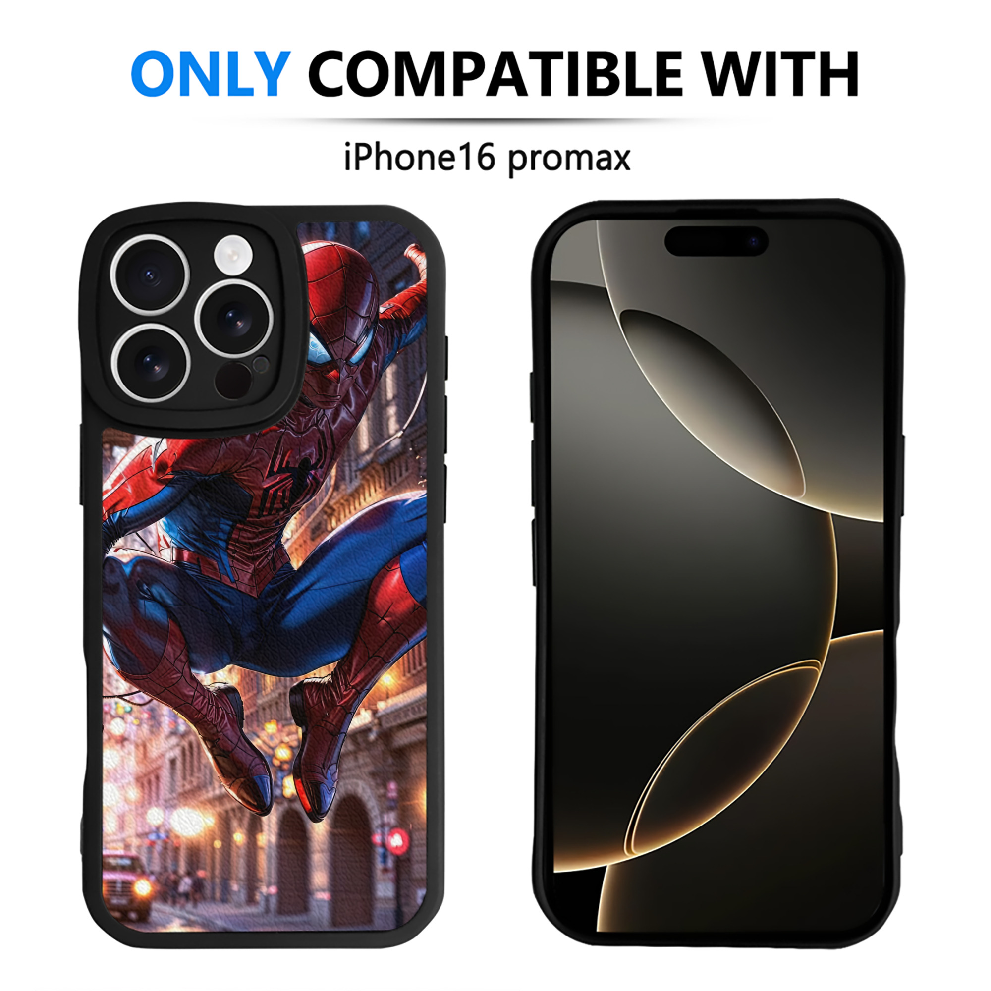 （画像用） Spider Man スパイダーマン 【iPhone 16シリーズ対応】シリコンスマホケース（レザー調） 材質：シリコン